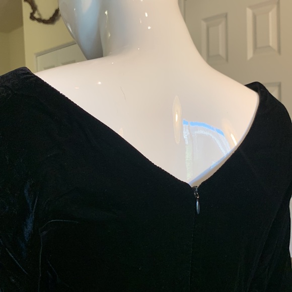 DATIANI BLACK VELVET GOLD BRAID 80’s HOLIDAY COCKTAIL DRESS,CHRISTMAS DRESS - Picture 5 of 12